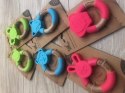 B-Gryzak drewniano-silikonowy Animals Blue Monkey