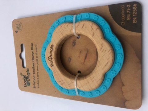B-Gryzak drewniano-silikonowy Flower Blue