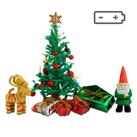 Dekoracje domku dla lalek święta zestaw, choinka, Boże Narodzenie, Lundby MICKI