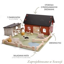 Drewniana farma, zabawka dla dzieci, zwięrzątka na wsi odgrywanie ról Micki MICKI