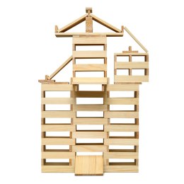 Drewniane klocki konstrukcyjne, zestaw 200 klocków zabawka dla dzieci Micki MICKI