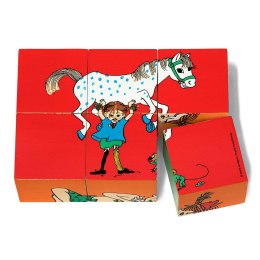 Drewniane klocki puzzle 2w1 Pippi Langstrumpf edukacyjna zabawka dla dzieci MICKI
