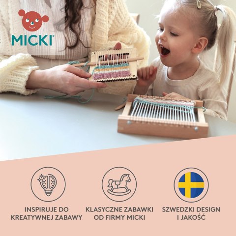Drewniane krosno dla dzieci, ramka do tkania, kreatywna zabawka nauka Micki MICKI