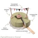 Drewniany tort, układanka, klocki dla dzieci, zabawka, gotowanie, Micki MICKI