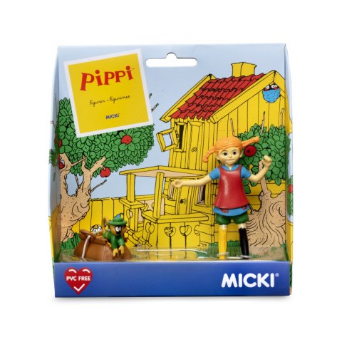 Figurka Pippi Langstrumpf zestaw do zabawy małpa walizka zabawka dla dzieci MICKI