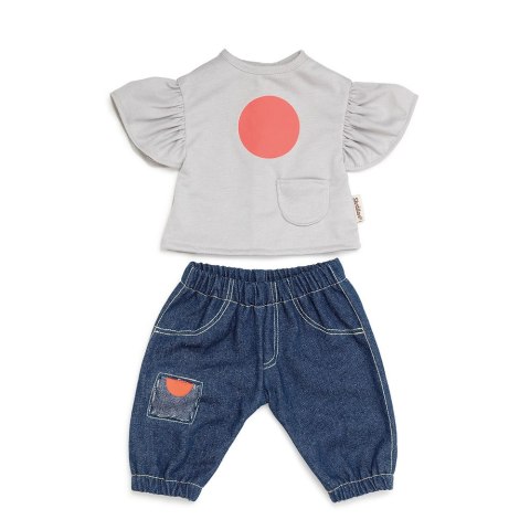 Jeansy i t-shirt dla lalki 45 cm, zabawa w przebieranie, ubranka, Skrallan MICKI