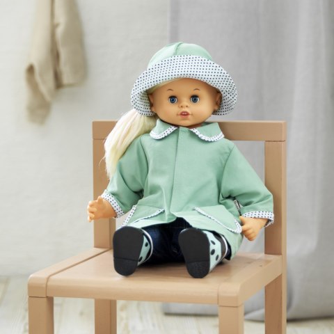 Przeciwdeszczowa kurtka i czapka dla lalki 45 cm ubrania dla lalek Skrallan MICKI