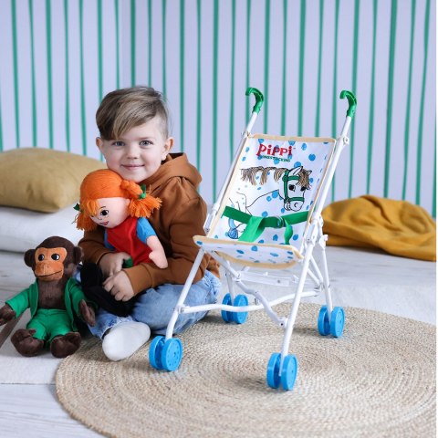 Wózek dla lalek konik Alfonso spacerówka zabawka dla dzieci lalki Pippi MICKI