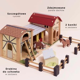 Drewniana farma zestaw z figurkami, zabawka dla dzieci, koniki, Le Toy Van Le Toy Van