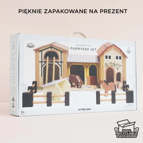 Drewniana farma zestaw z figurkami, zabawka dla dzieci, koniki, Le Toy Van Le Toy Van
