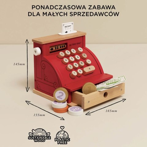 Drewniana kasa sklepowa, zabawka dla dzieci, odgrywanie ról, Le Toy Van Le Toy Van