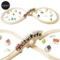 Drewniana kolejka zestaw 40 elementów, tory, pociąg, zabawka, Le Toy Van Le Toy Van