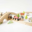 Drewniana kolejka zestaw 40 elementów, tory, pociąg, zabawka, Le Toy Van Le Toy Van