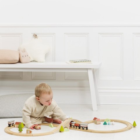 Drewniana kolejka zestaw 40 elementów, tory, pociąg, zabawka, Le Toy Van Le Toy Van