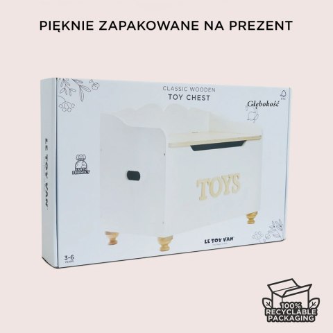 Drewniana skrzynia na zabawki dla dzieci, przechowywanie zabawek Le Toy Van Le Toy Van