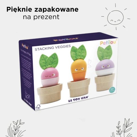 Drewniana układanka warzywa, zabawka edukacyjna dla dzieci, Le Toy Van Le Toy Van