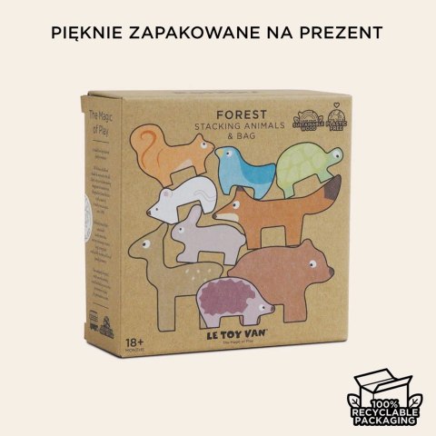 Drewniane figurki zwierzątka leśne zabawka dla dzieci, układanka Le Toy Van Le Toy Van