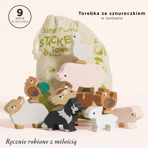 Drewniane figurki zwierzątka wiejskie, zabawka układanka, dzieci Le Toy Van Le Toy Van
