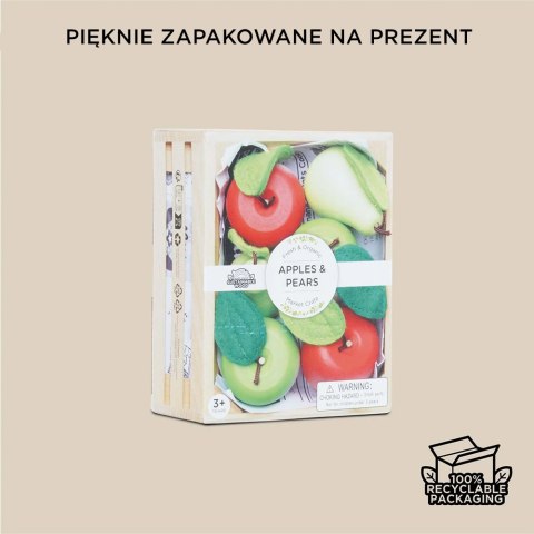 Drewniane jabłka i gruszki w skrzynce, zabawka dla dzieci, sklep Le Toy Van Le Toy Van