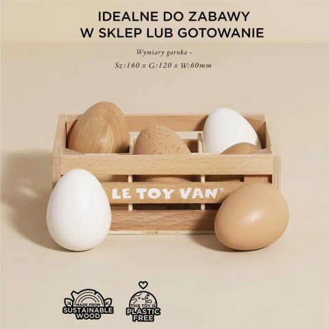 Drewniane jajka w skrzynce, zabawka dla dzieci, stragan sklep Le Toy Van Le Toy Van