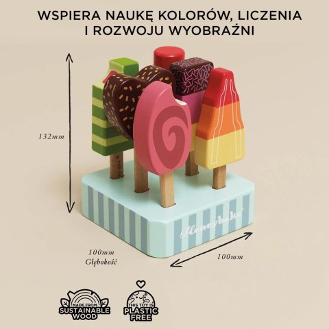 Drewniane lody na patyku zestaw, zabawka dla dzieci, lodziarnia, Le Toy Van Le Toy Van