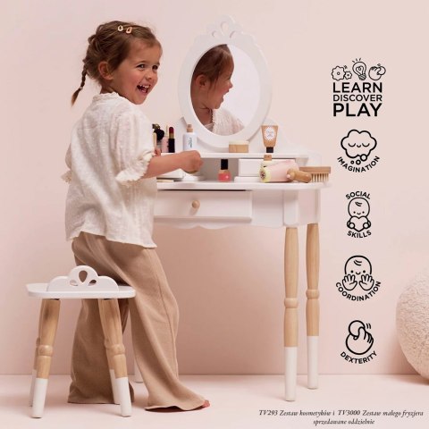 Drewniane meble dla dzieci toaletka lustro taboret zestaw mebli Le Toy Van Le Toy Van
