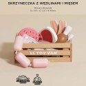 Drewniane mięso w skrzynce, zabawka dla dzieci, stragan sklep Le Toy Van Le Toy Van
