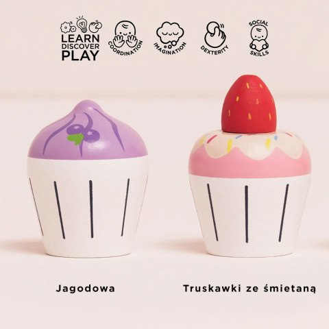 Drewniane muffinki zestaw, babeczki, zabawka gotowanie cukiernia Le Toy Van Le Toy Van