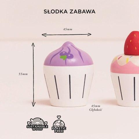 Drewniane muffinki zestaw, babeczki, zabawka gotowanie cukiernia Le Toy Van Le Toy Van