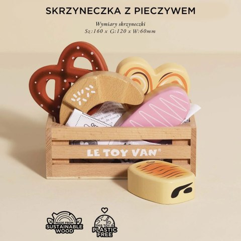 Drewniane pieczywo w skrzynce, zabawka dla dzieci, stragan sklep Le Toy Van Le Toy Van