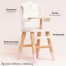 Drewniane wysokie krzesełko do karmienia lalek, zabawka, dzieci, Le Toy Van Le Toy Van