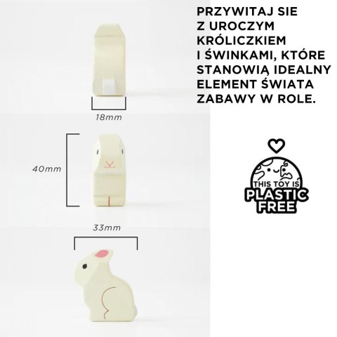 Drewniane zwierzątka do domku dla lalek, królik, chomiki Le Toy Van Le Toy Van