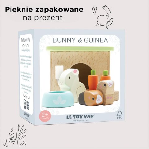 Drewniane zwierzątka do domku dla lalek, królik, chomiki Le Toy Van Le Toy Van