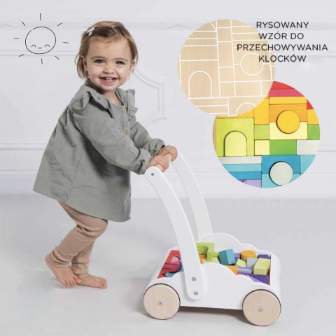 Drewniany chodzik Rainbow Cloud pchacz z klockami zabawka dzieci Le Toy Van Le Toy Van
