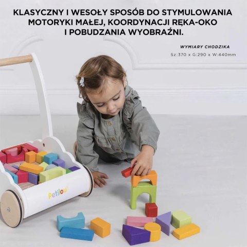 Drewniany chodzik Rainbow Cloud pchacz z klockami zabawka dzieci Le Toy Van Le Toy Van