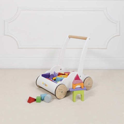 Drewniany chodzik Rainbow Cloud pchacz z klockami zabawka dzieci Le Toy Van Le Toy Van