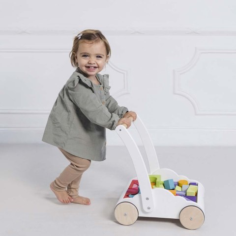 Drewniany chodzik Rainbow Cloud pchacz z klockami zabawka dzieci Le Toy Van Le Toy Van