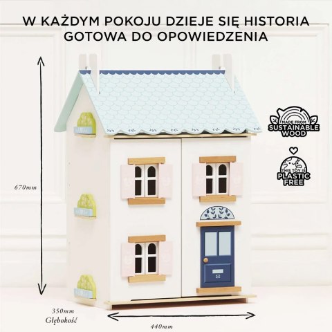 Drewniany domek dla lalek Bluebelle, zabawka dla dzieci, domki, Le Toy Van Le Toy Van