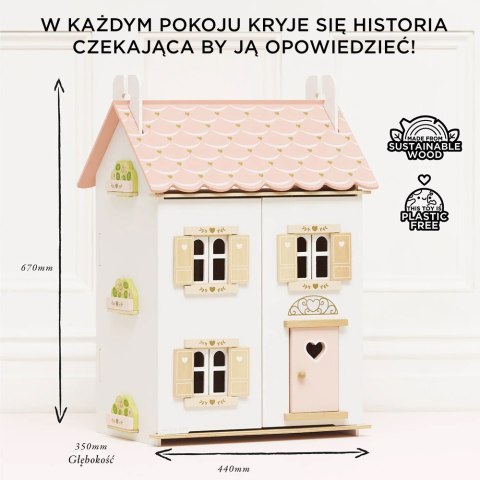 Drewniany domek dla lalek Rose Heart, zabawka dla dzieci, domki, Le Toy Van Le Toy Van