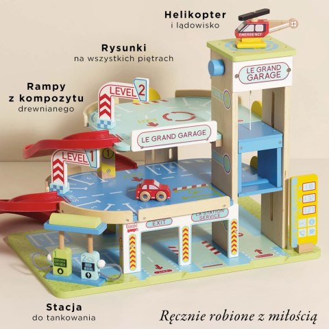 Drewniany garaż wielopoziomowy Le Grand Garage zabawka, dzieci Le Toy Van Le Toy Van