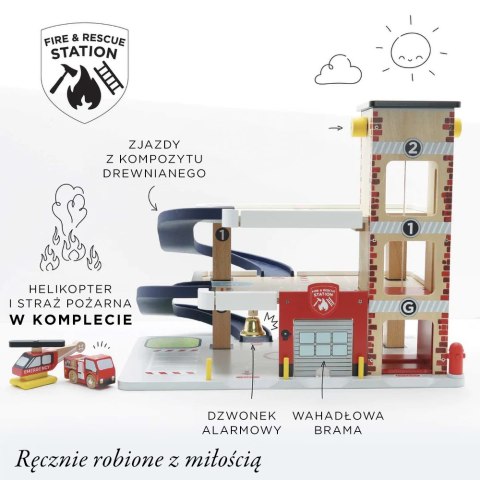 Drewniany garaż wielopoziomowy służby ratunkowe, zabawka, dzieci Le Toy Van Le Toy Van