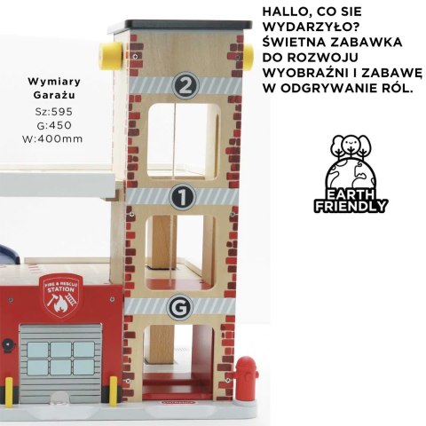Drewniany garaż wielopoziomowy służby ratunkowe, zabawka, dzieci Le Toy Van Le Toy Van