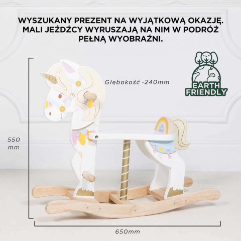 Drewniany jednorożec konik na biegunach, zabawka dla dzieci koń, Le Toy Van Le Toy Van