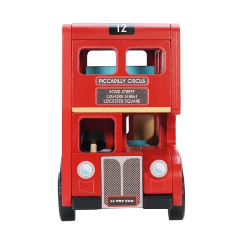 Drewniany piętrowy autobus, Londyn, zabawka dla dzieci, pojazd, Le Toy Van Le Toy Van
