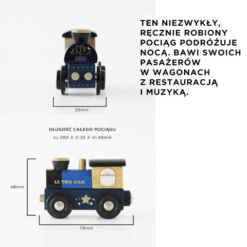 Drewniany pociąg Twilight zestaw z wagonami, zabawka dla dzieci, Le Toy Van Le Toy Van