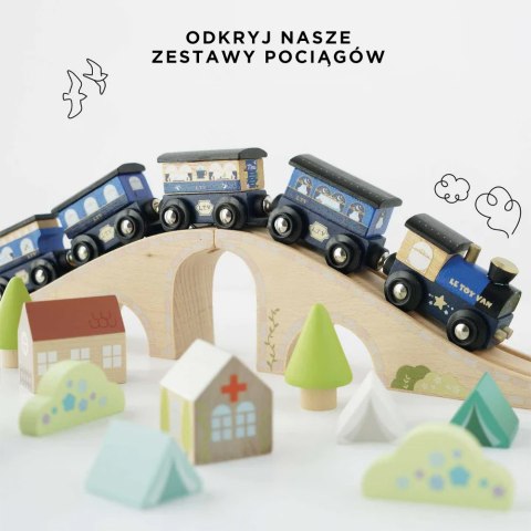 Drewniany pociąg Twilight zestaw z wagonami, zabawka dla dzieci, Le Toy Van Le Toy Van