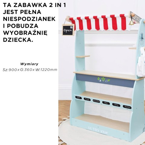 Drewniany sklep i kawiarnia dla dzieci, zabawa w odgrywanie ról, Le Toy Van Le Toy Van