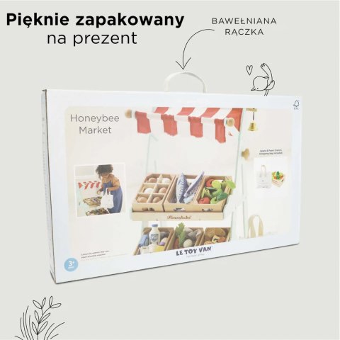 Drewniany stragan, zabawa w sklep supermarket zabawka dla dzieci Le Toy Van Le Toy Van