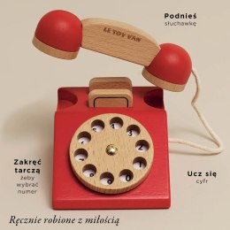 Drewniany telefon vintage, zabawka dla dzieci, odgrywanie ról, Le Toy Van Le Toy Van