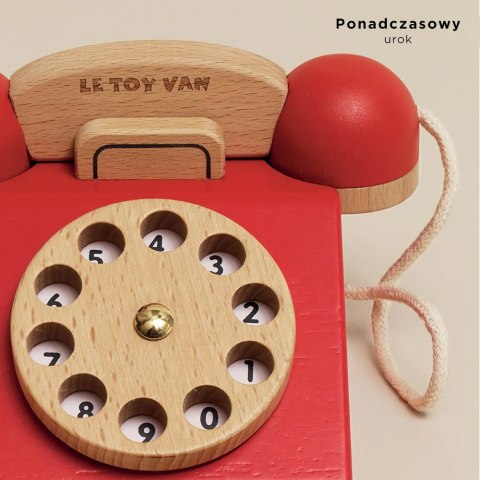 Drewniany telefon vintage, zabawka dla dzieci, odgrywanie ról, Le Toy Van Le Toy Van